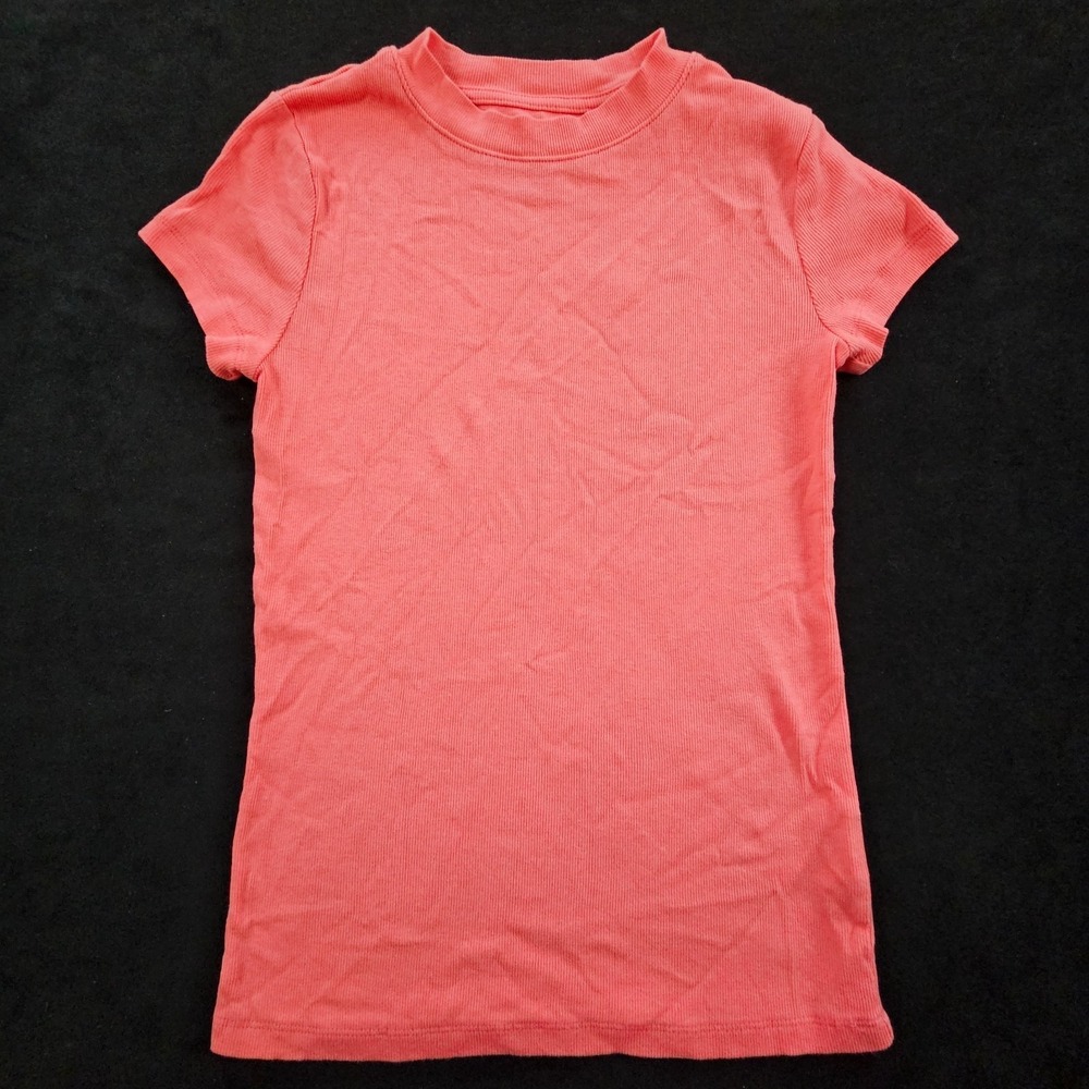 A New Day Orange Short Sleeve Cotton Blend Ribbed T-Shirt Women's XS - Picture 1 of 7